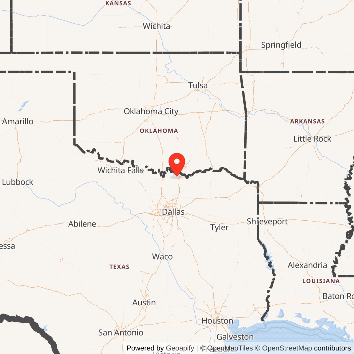 Map showing location of Perrin Air Force Base, Texas