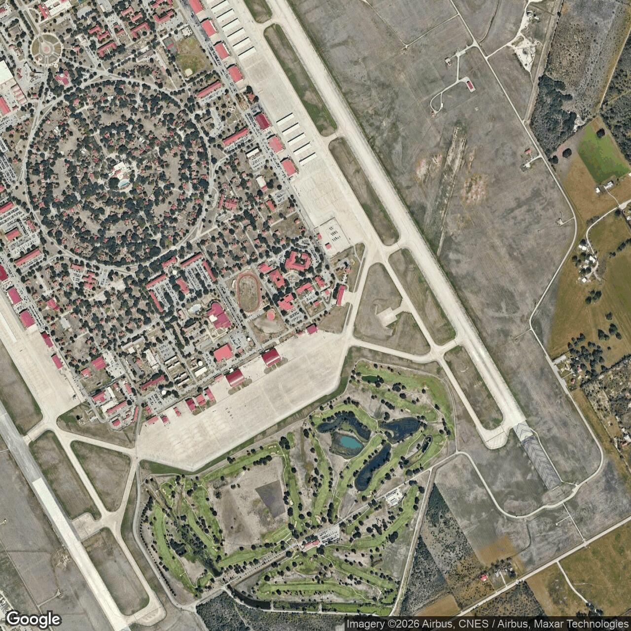 Current Google Satellite Image of Randolph Air Force Base, Texas