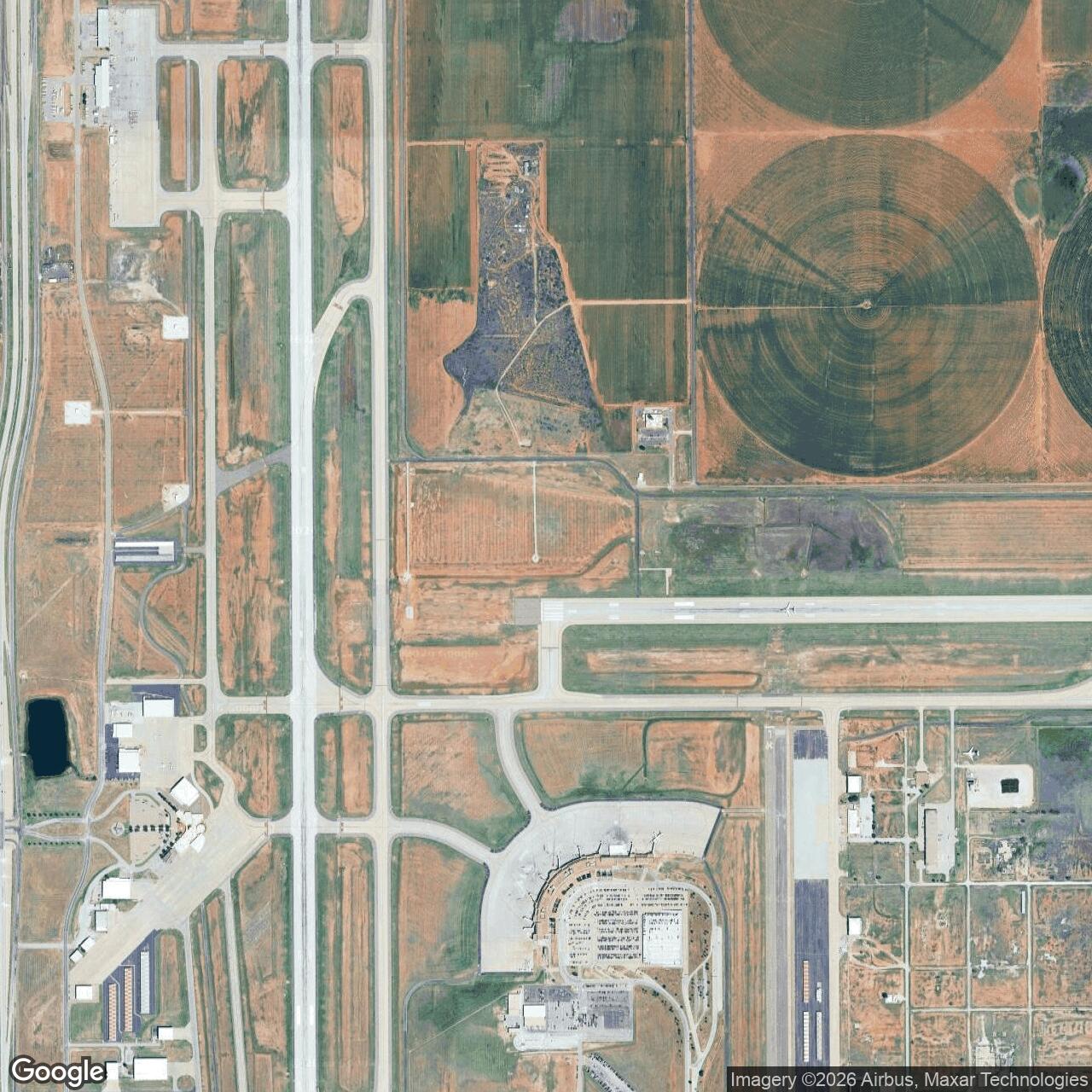 Current Google Satellite Image of Reese Air Force Base, Texas