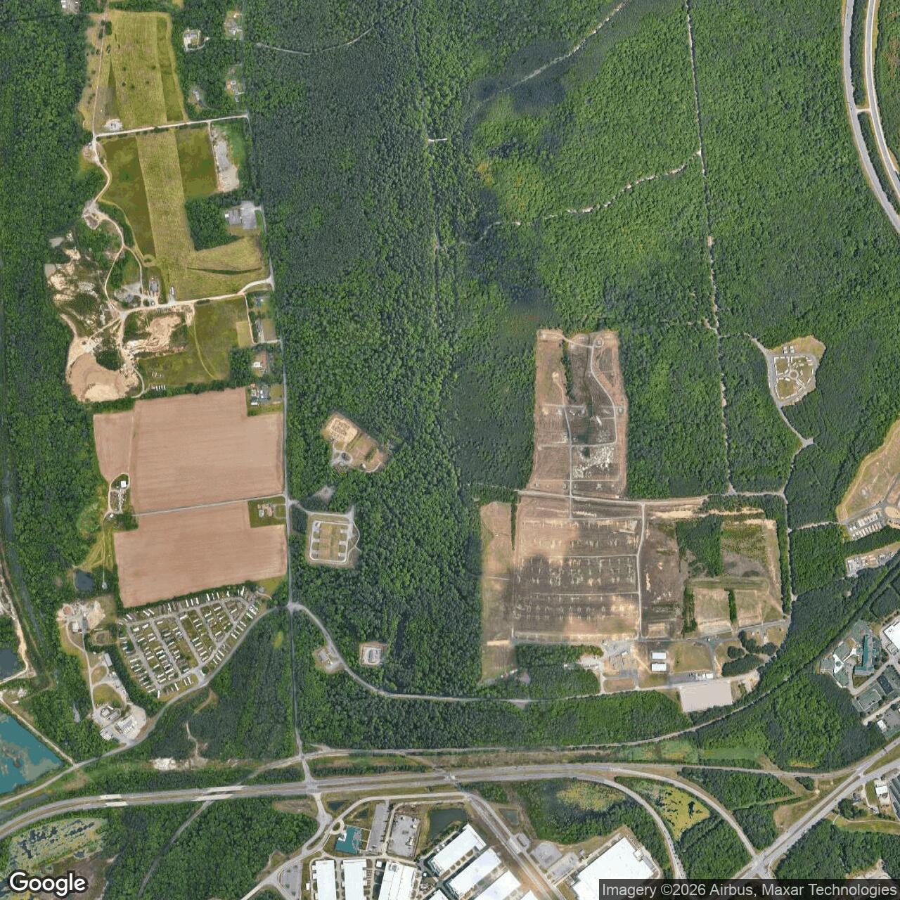 Current Google Satellite Image of Fort Lee Air Force Station, Virginia