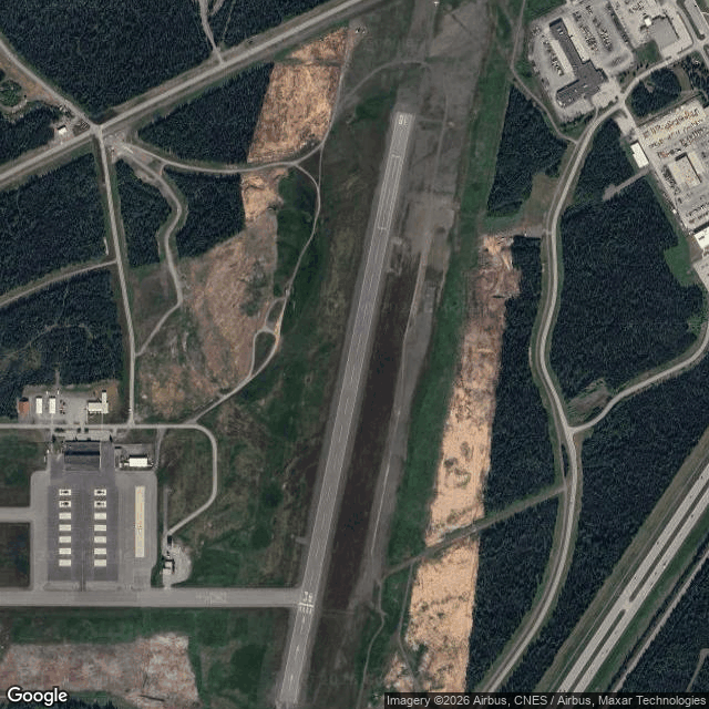 Current Google Satellite Image of Fort Richardson Army Base, Alaska
