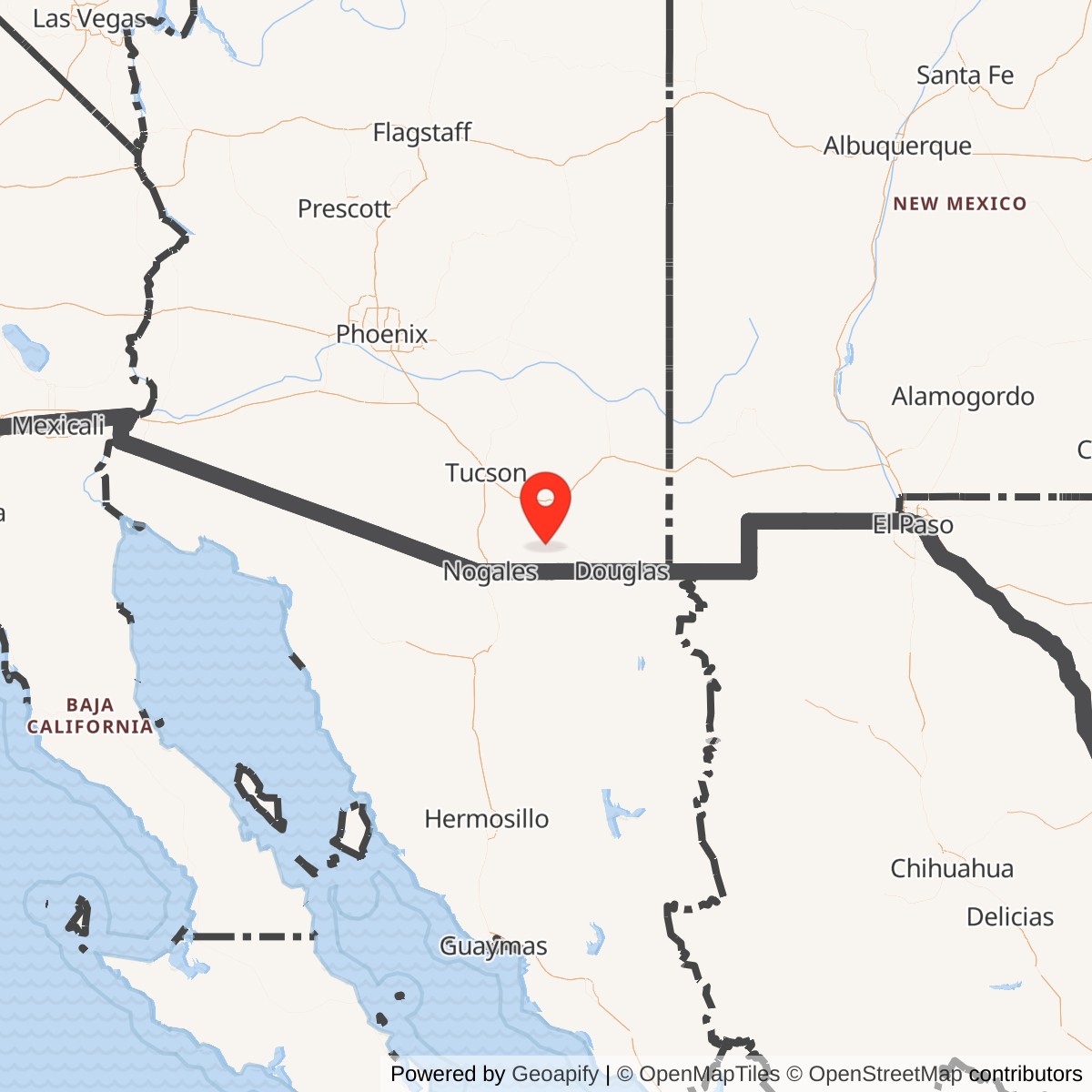 Map showing location of Fort Huachuca, Arizona