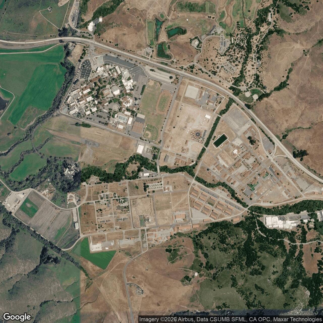 Current Google Satellite Image of Camp San Luis Obispo, California