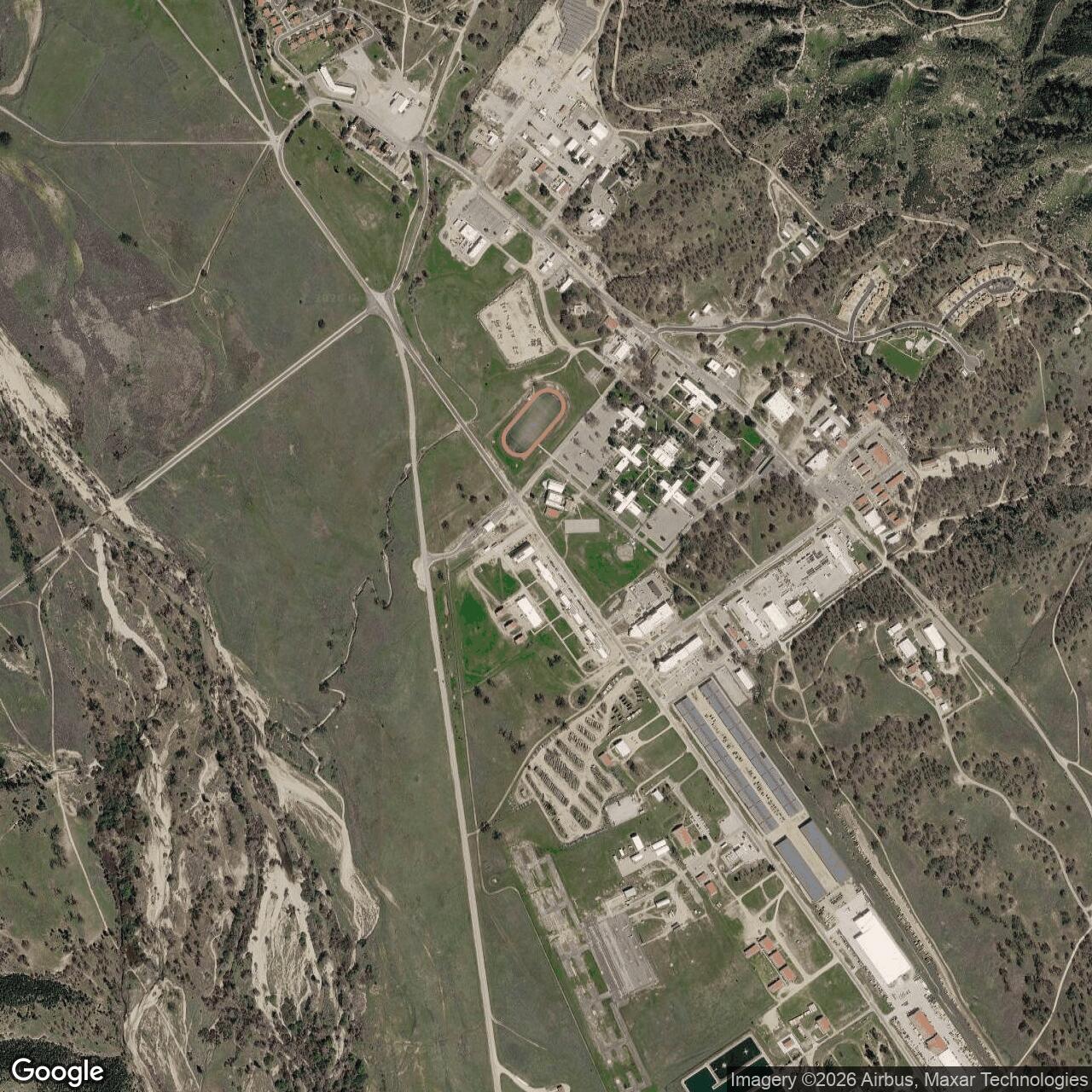 Current Google Satellite Image of Fort Hunter Liggett, California
