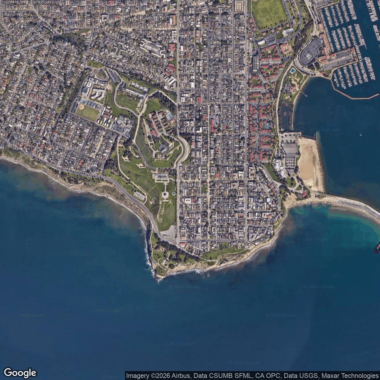 Current Google Satellite Image of Fort MacArthur, California