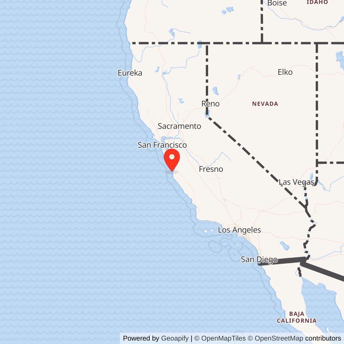 Map showing location of Presidio of Monterey, California