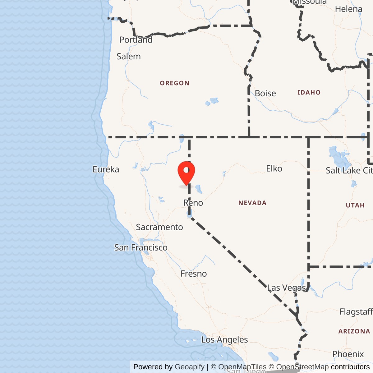 Map showing location of Sierra Army Depot, California