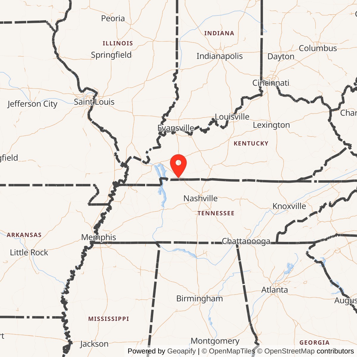 Map showing location of Fort Campbell Army Base, Kentucky