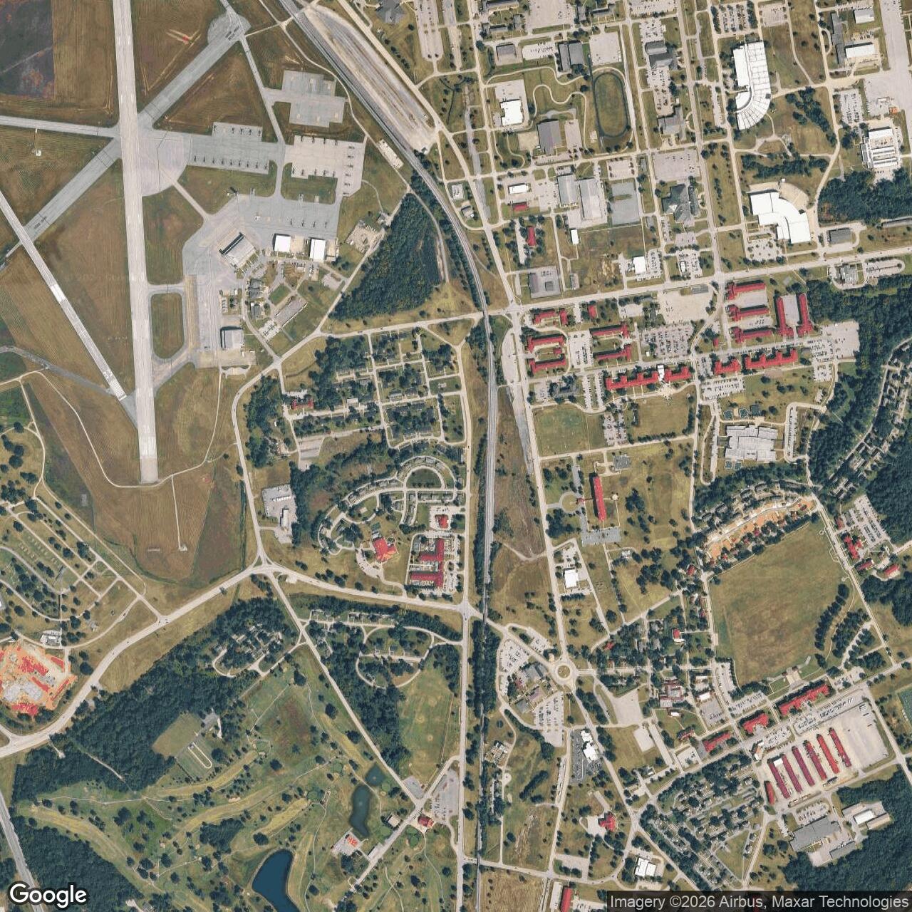 Current Google Satellite Image of Fort Knox, Kentucky