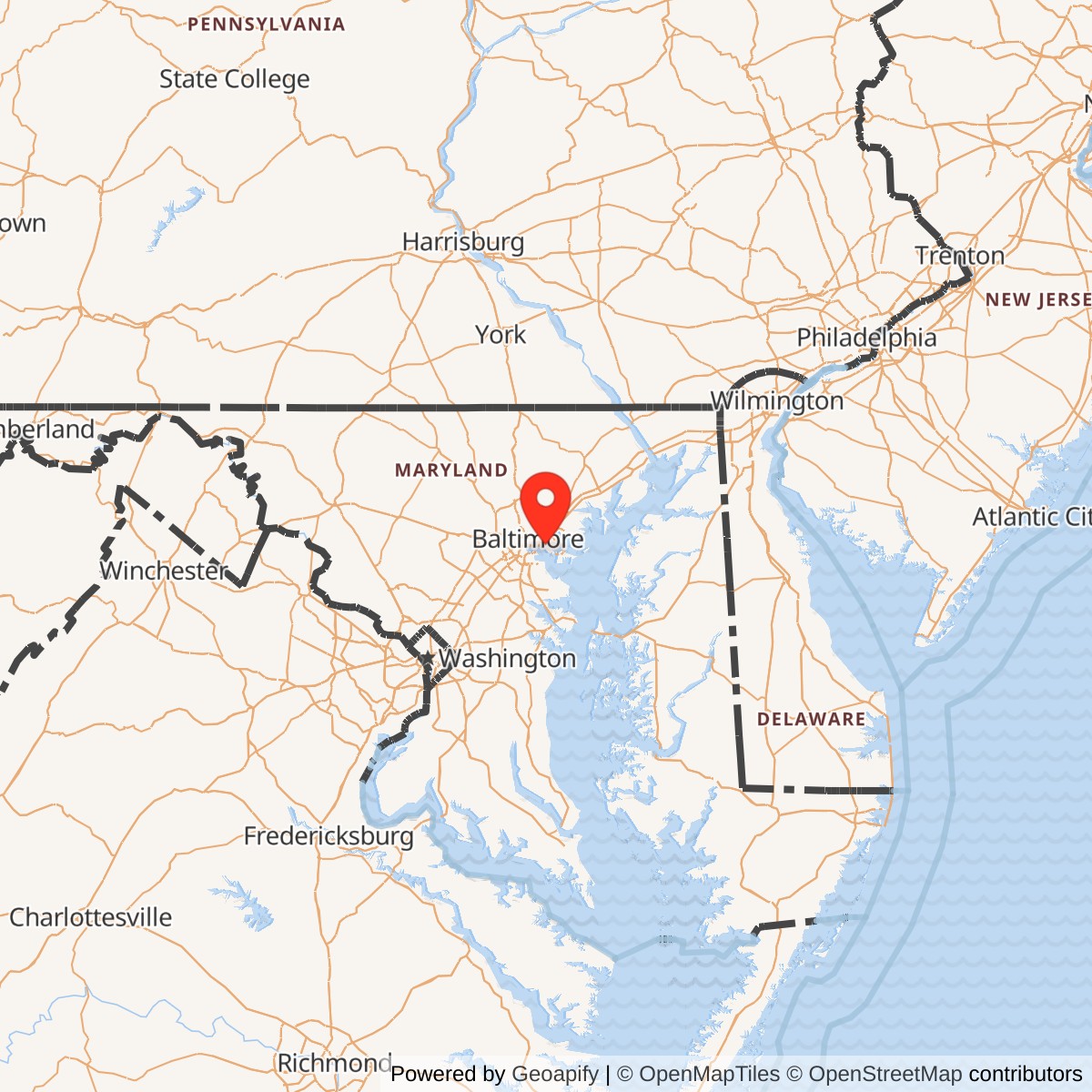 Map showing location of Fort Holabird, Maryland