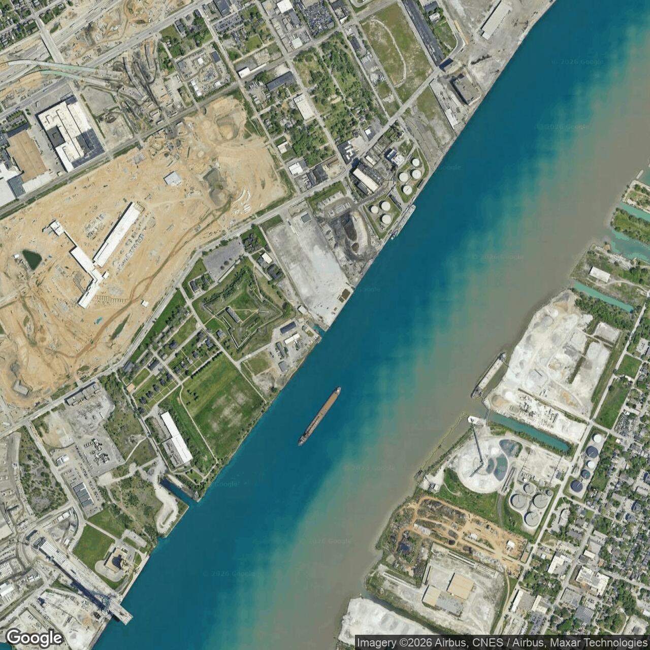 Current Google Satellite Image of Fort Wayne, Michigan