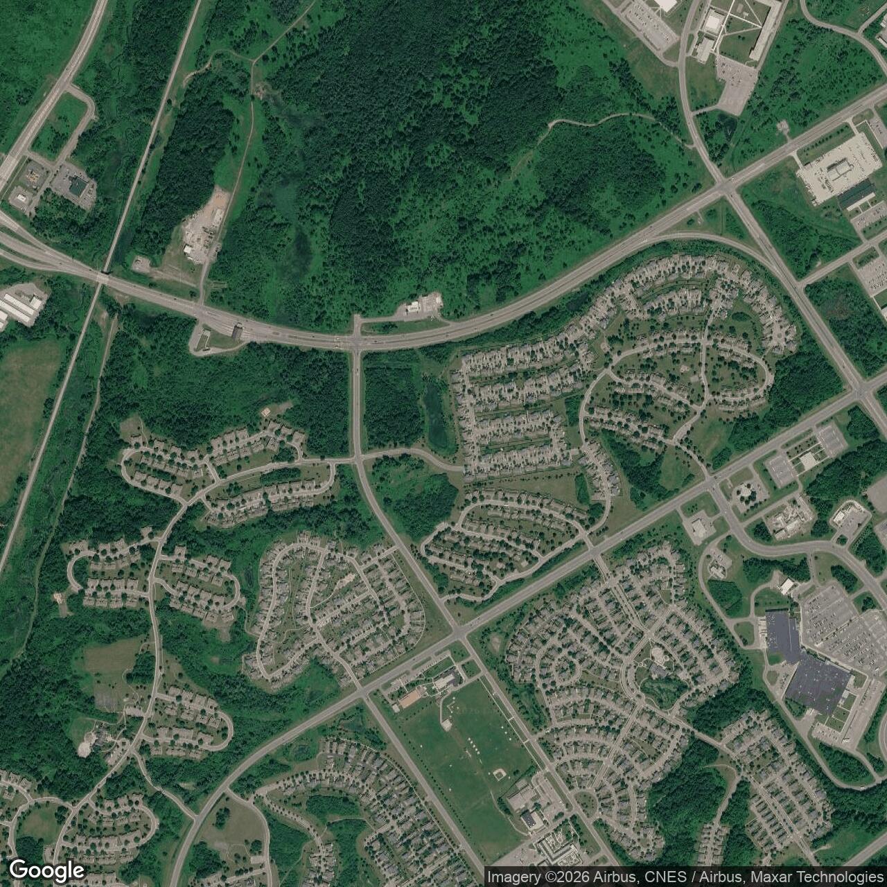 Current Google Satellite Image of Fort Drum, New York
