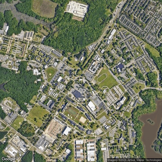 Current Google Satellite Image of Fort Eustis, Virginia
