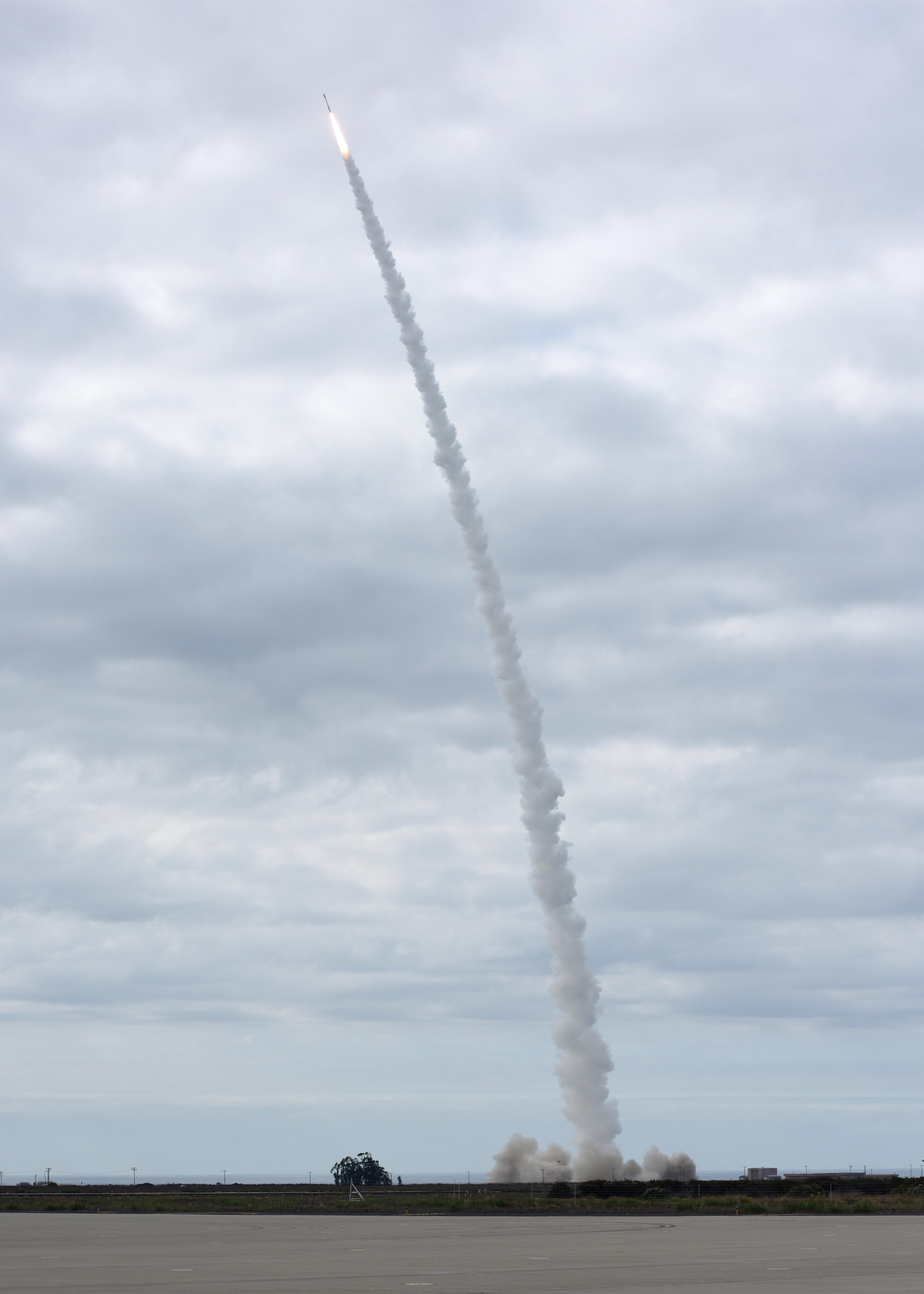 The Orbital ATK Minotaur-C rocket, carrying 10 small satellites owned by Planet, launched from Space Launch Complex 576-E here Tuesday, Oct. 31, at 2:37 p.m. PDT.