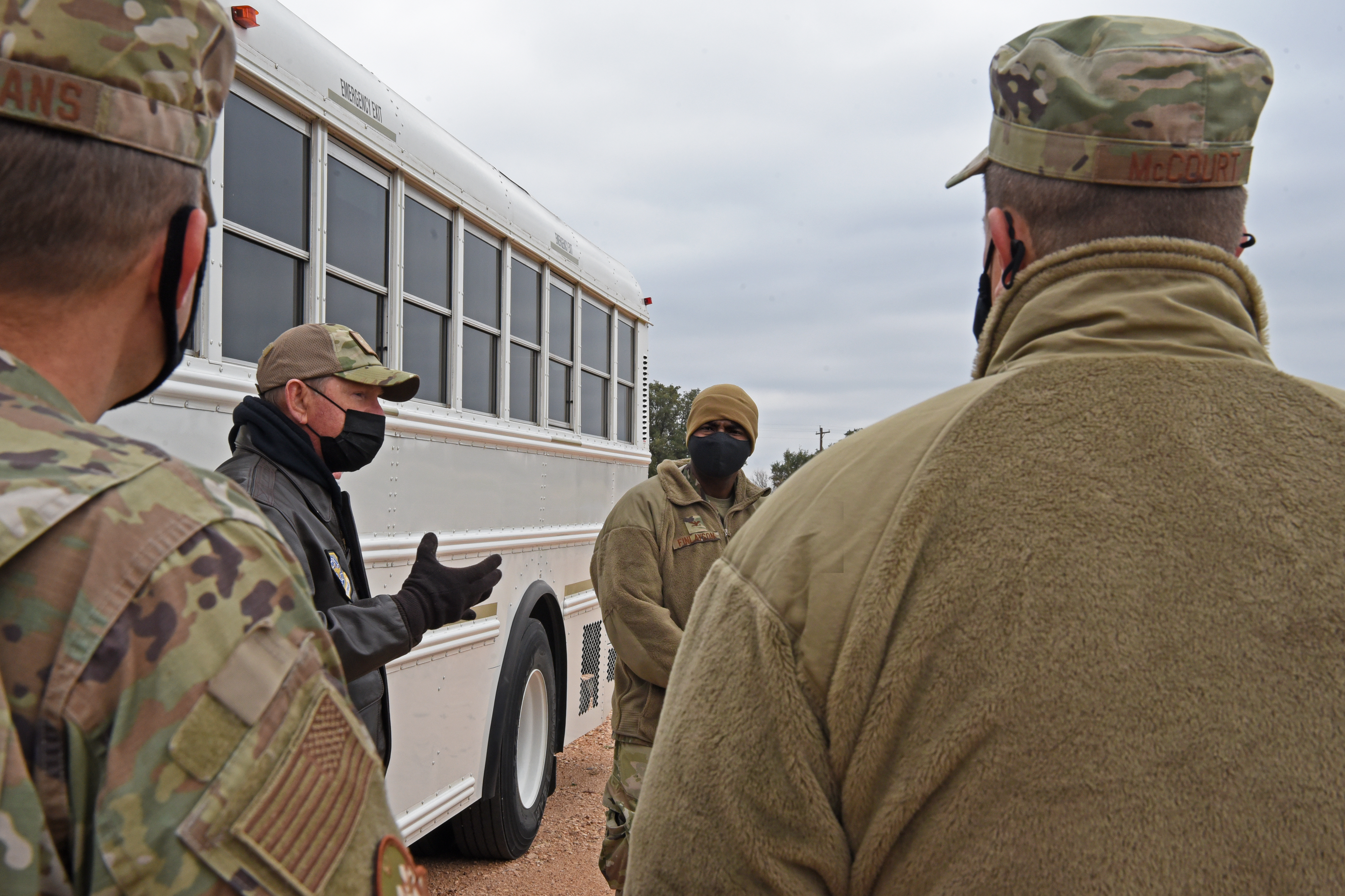 Owner of the Lawn Atlas Missile Base, Larry Sanders, discusses the Lawn Atlas Missile Base's historical value with Col. James Finlayson, 17th Training Wing vice commander