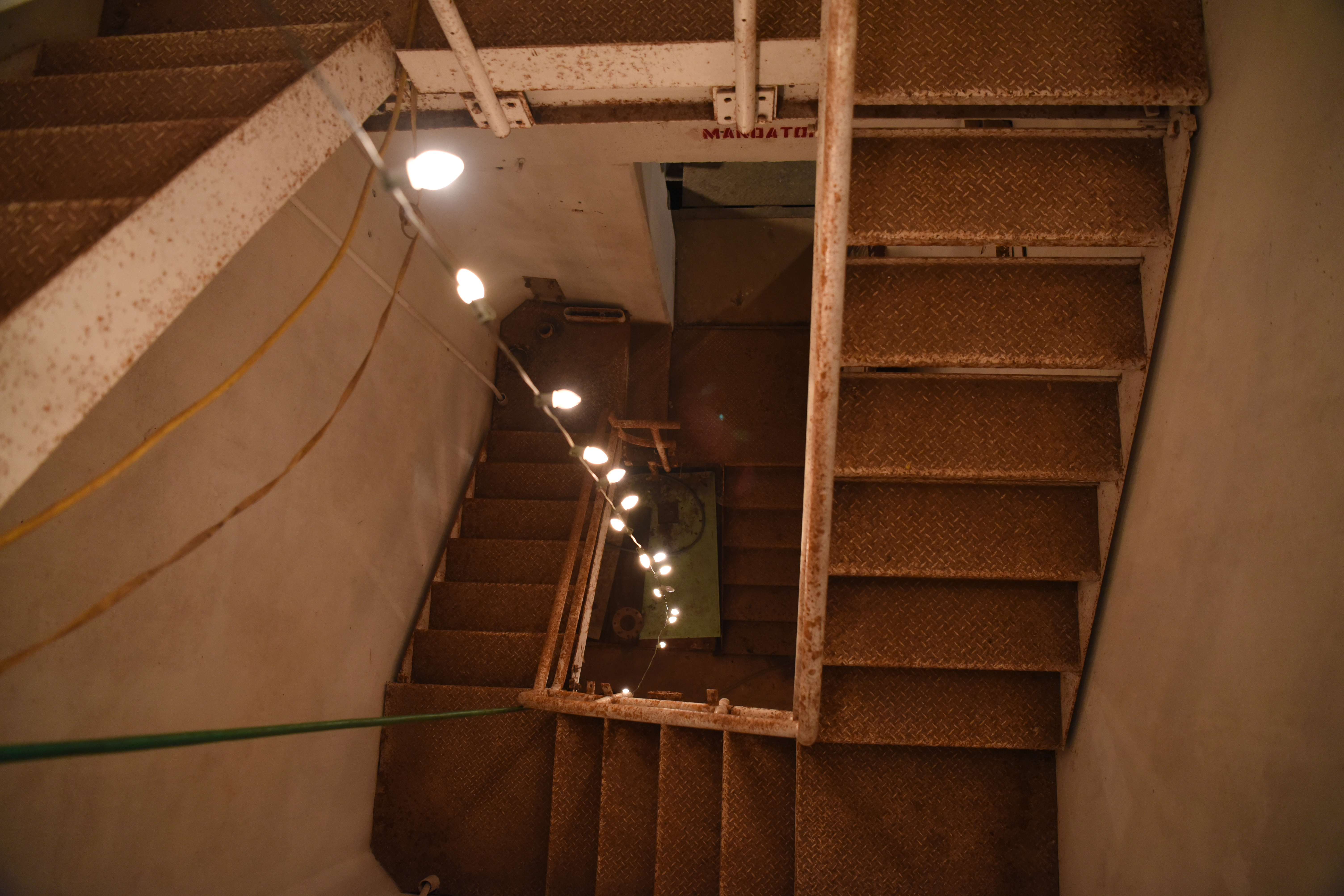The staircase allows for descending inside the Lawn Atlas Missile Base's missile silo in Lawn, Texas, Dec. 3, 2020.