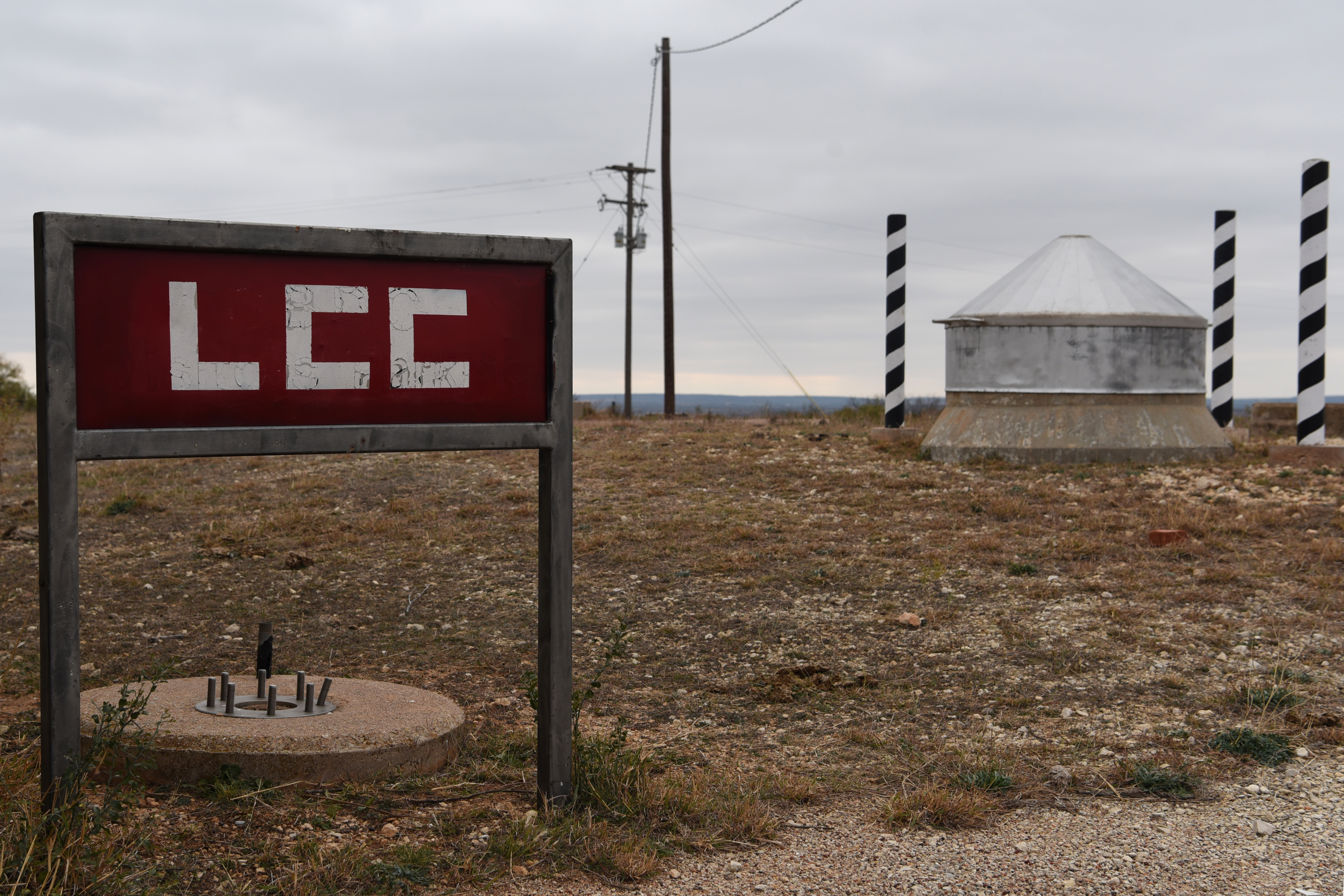 The above ground view of the launch control center's access point at Lawn Atlas Missile Base's missile silo in Lawn, Texas, Dec. 3, 2020.