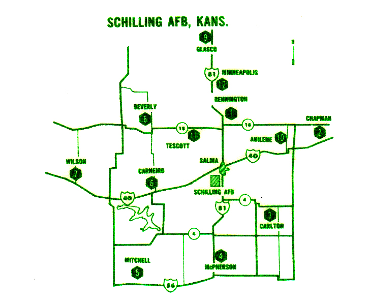 Map of Atlas Missile Silos at Schilling AFB