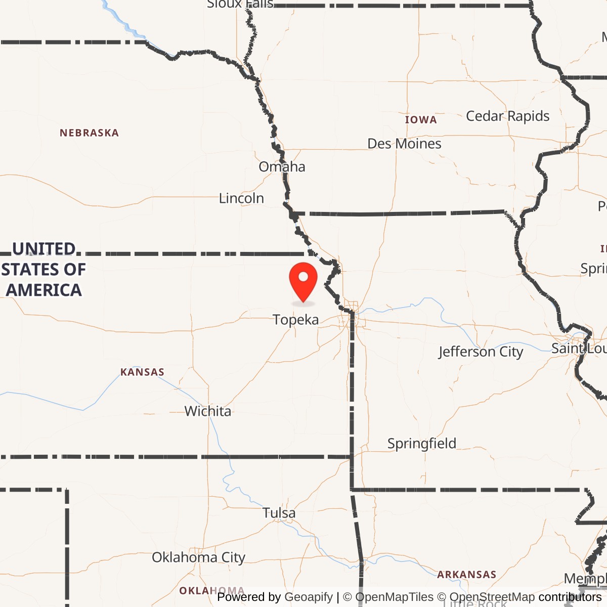 Map showing location of Atlas E Site 548-1, Kansas