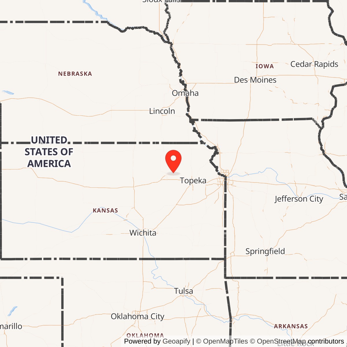 Map showing location of Atlas E Site 548-7, Kansas