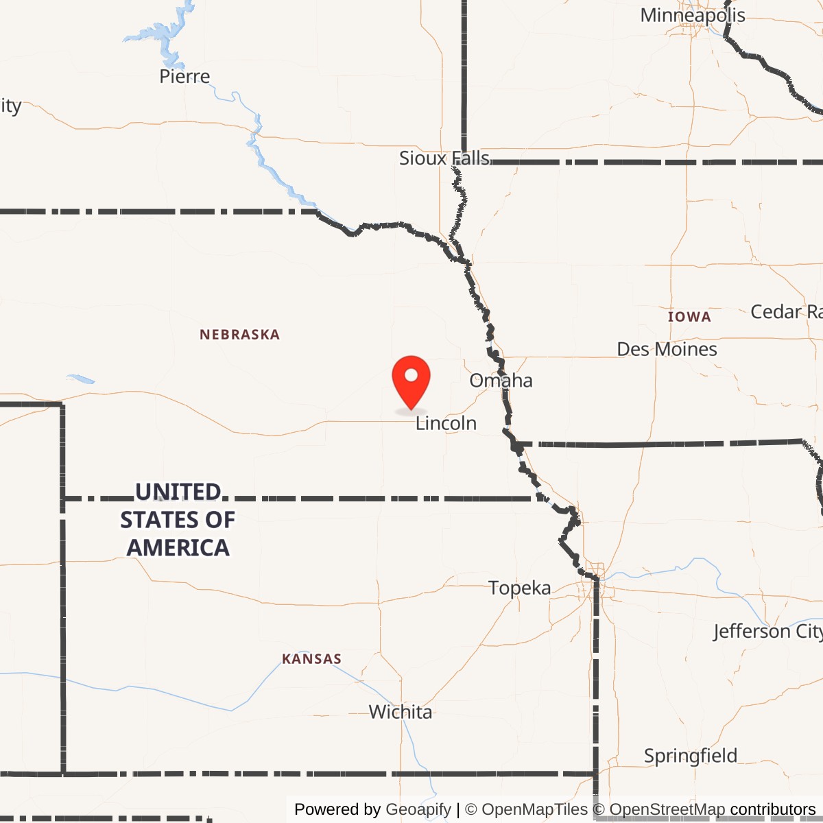 Map showing location of Atlas F Site 551-11, Nebraska
