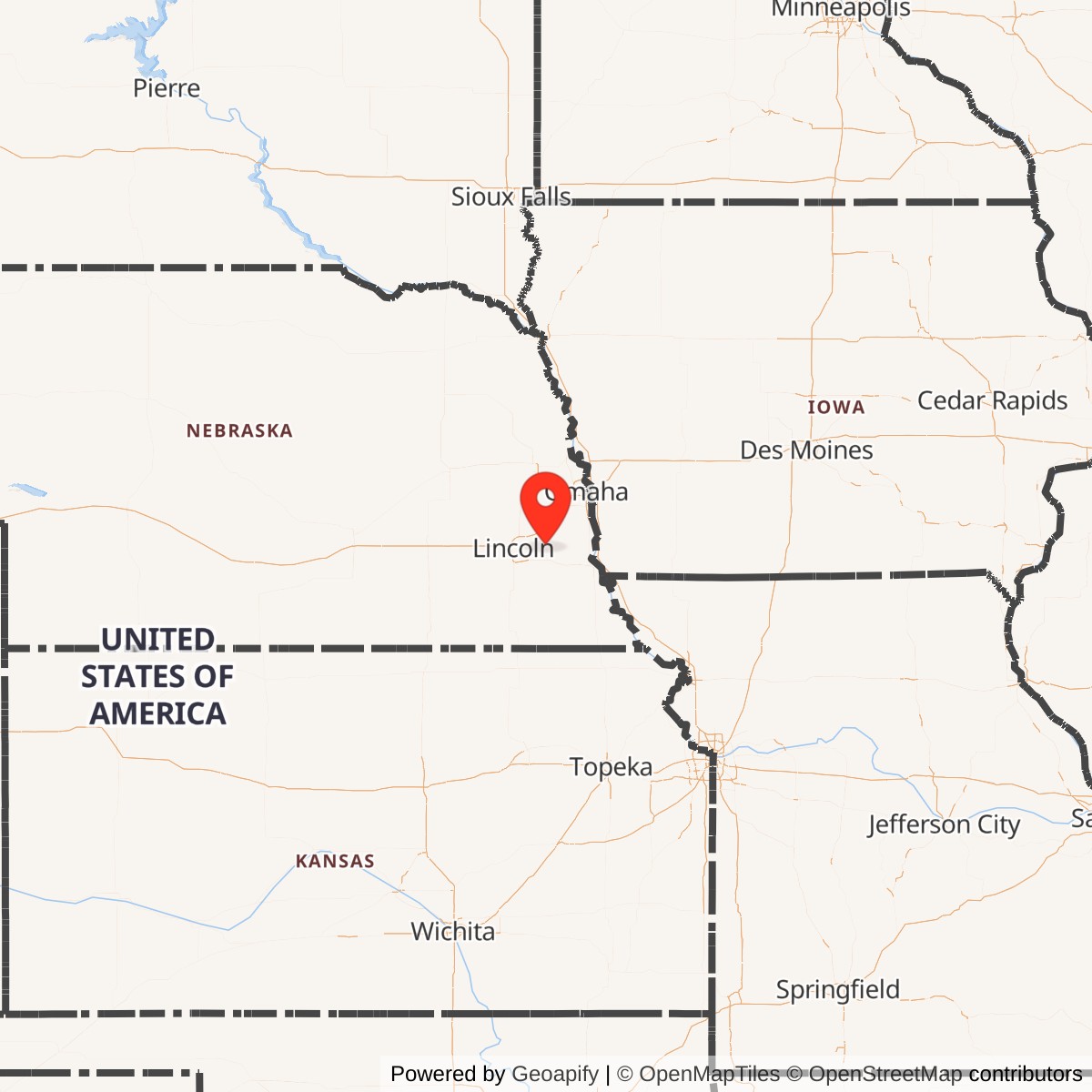 Map showing location of Atlas F Site 551-2, Nebraska