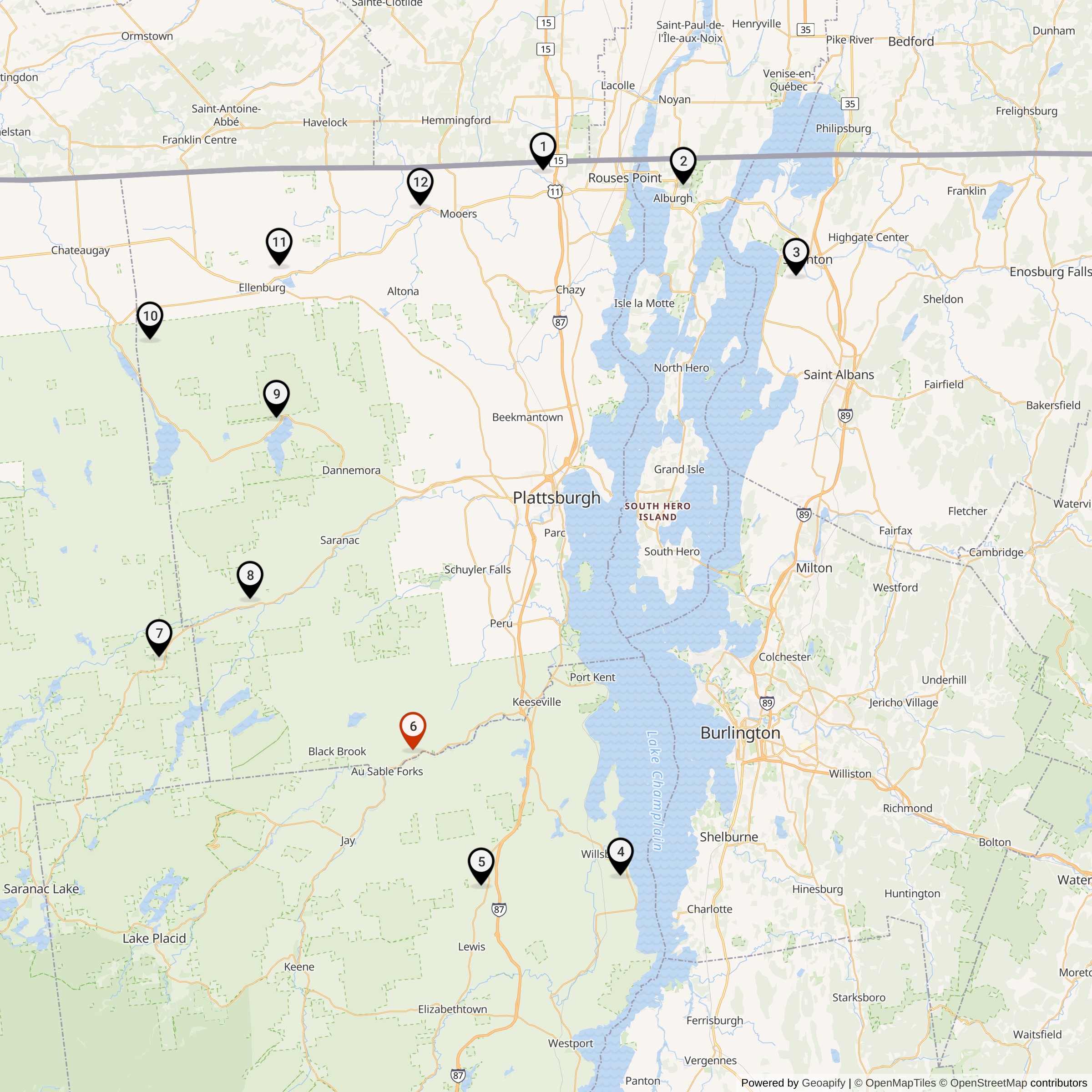 Map Showing 556th Strategic Missile Squadron Atlas F Missile Silo Locations