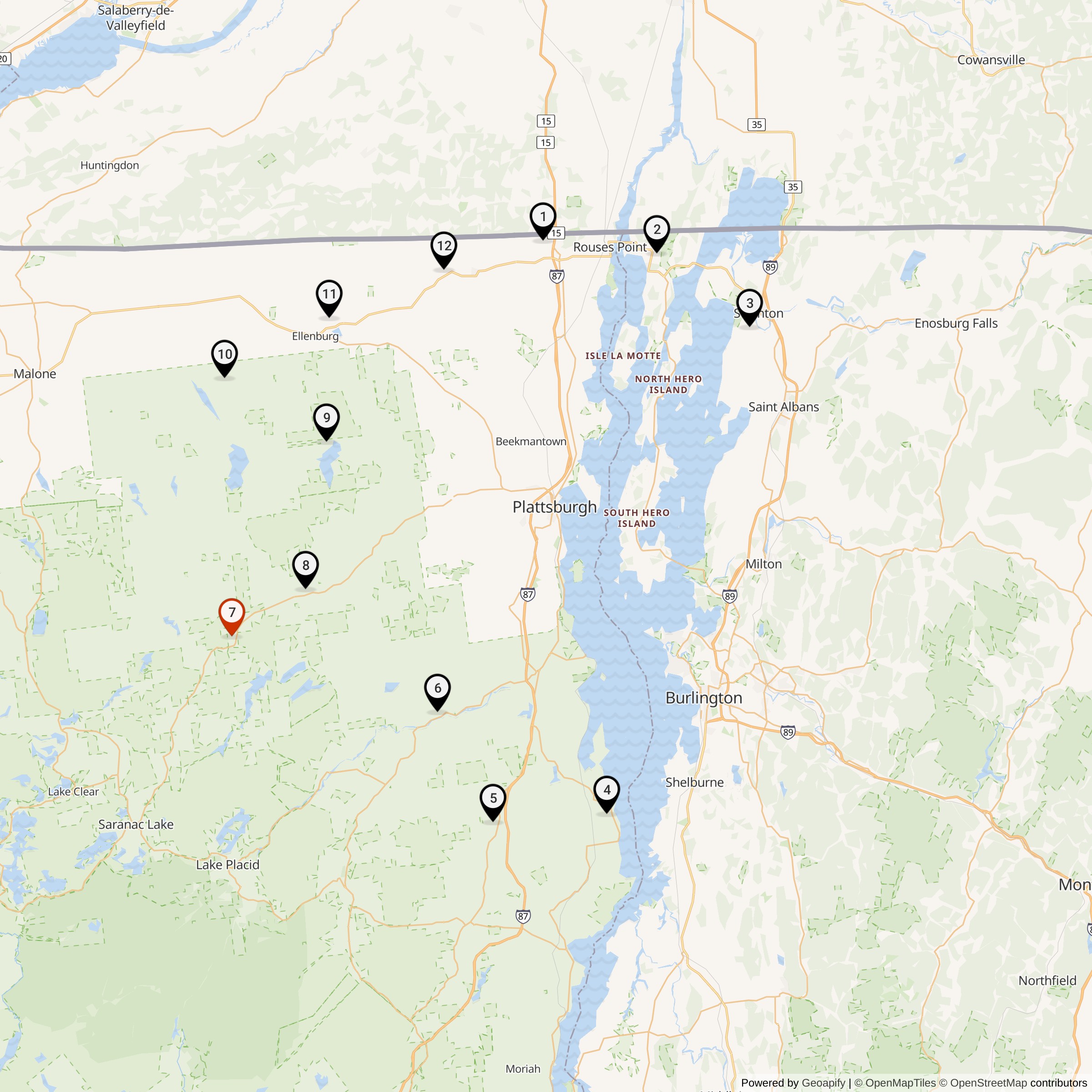 Map Showing 556th Strategic Missile Squadron Atlas F Missile Silo Locations