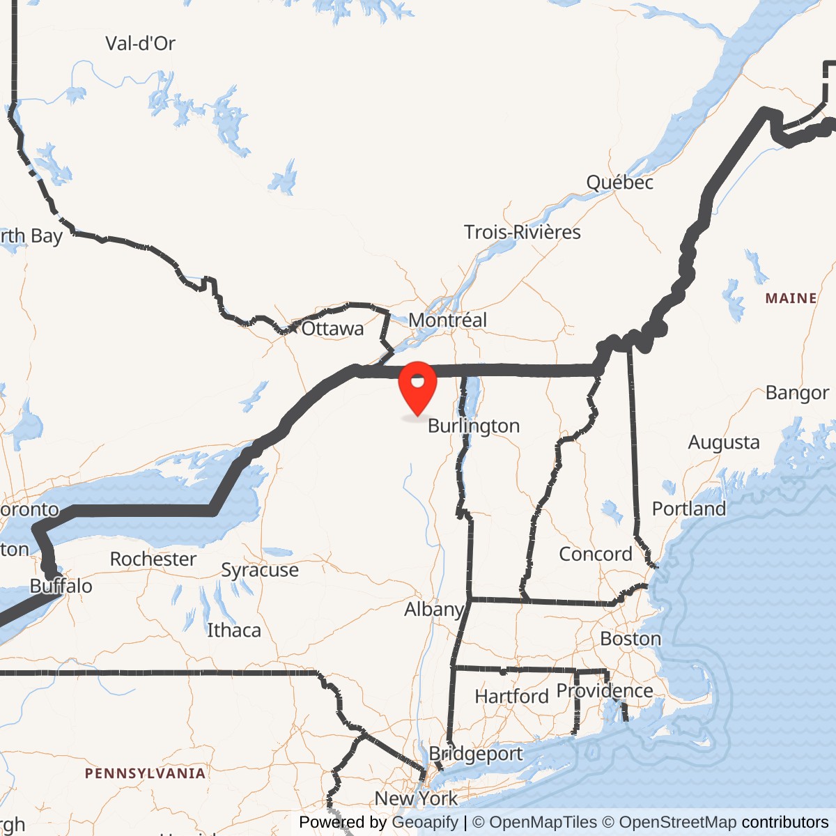 Map showing location of Atlas F Site 556-7, New York