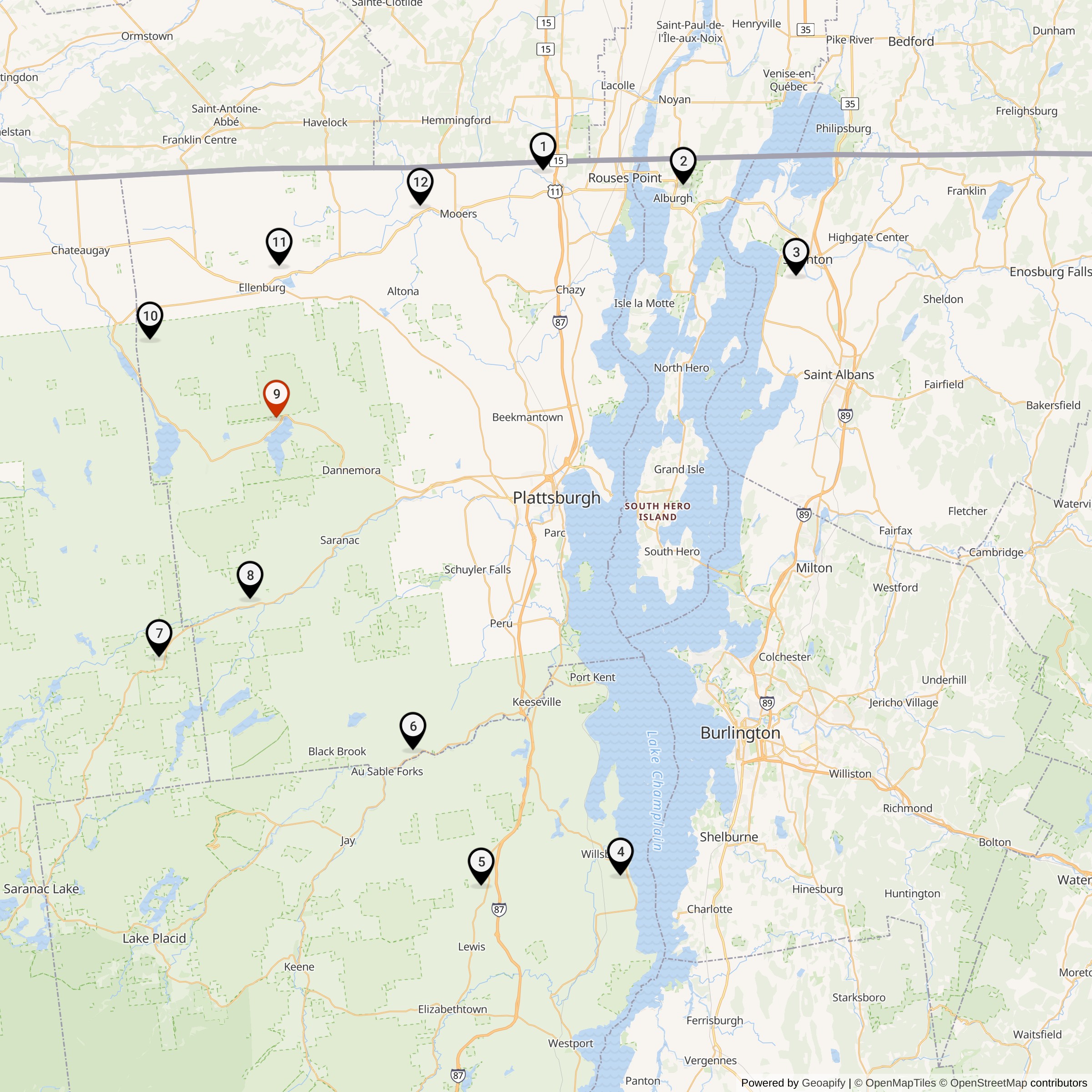 Map Showing 556th Strategic Missile Squadron Atlas F Missile Silo Locations