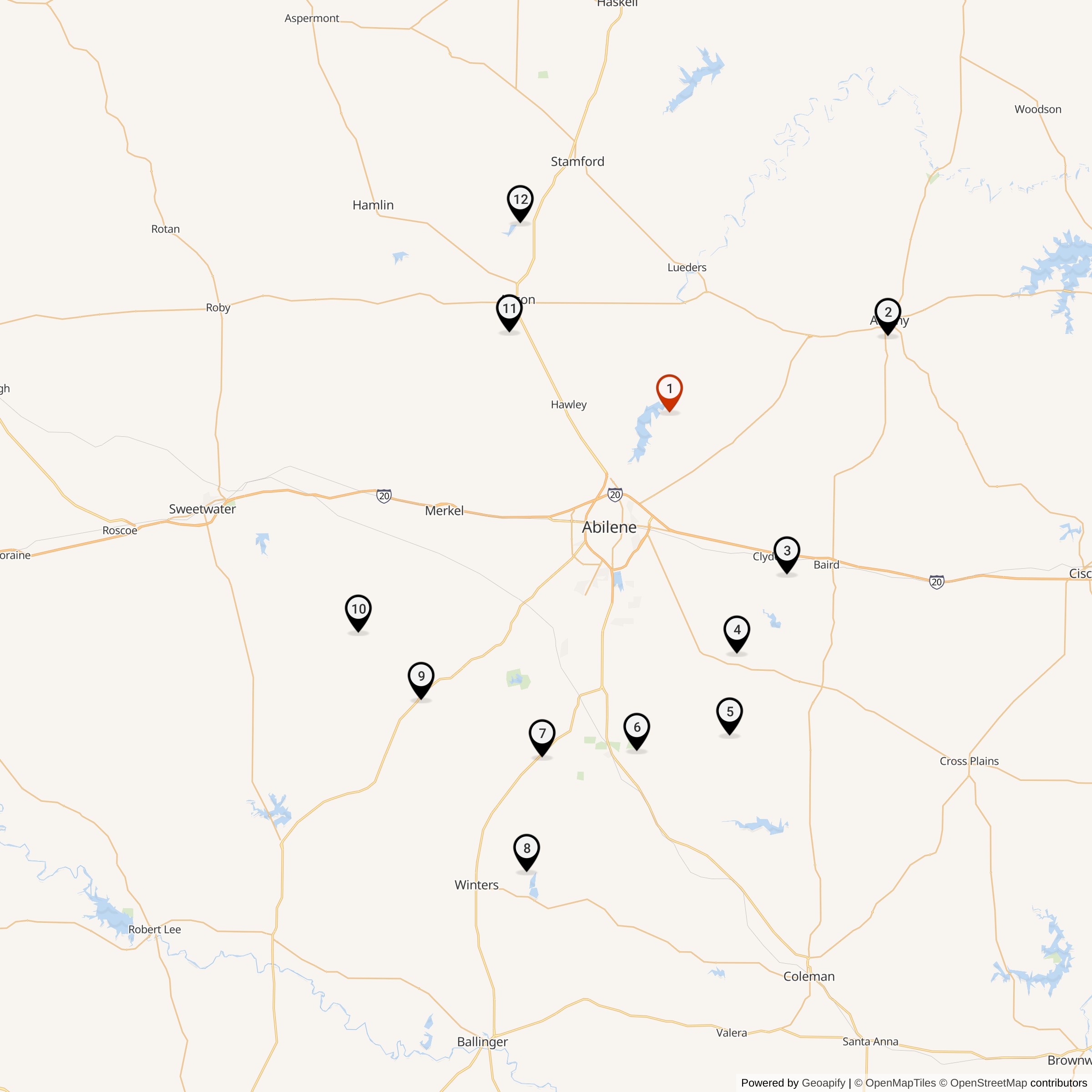 Map Showing 578th Strategic Missile Squadron Atlas F Missile Silo Locations