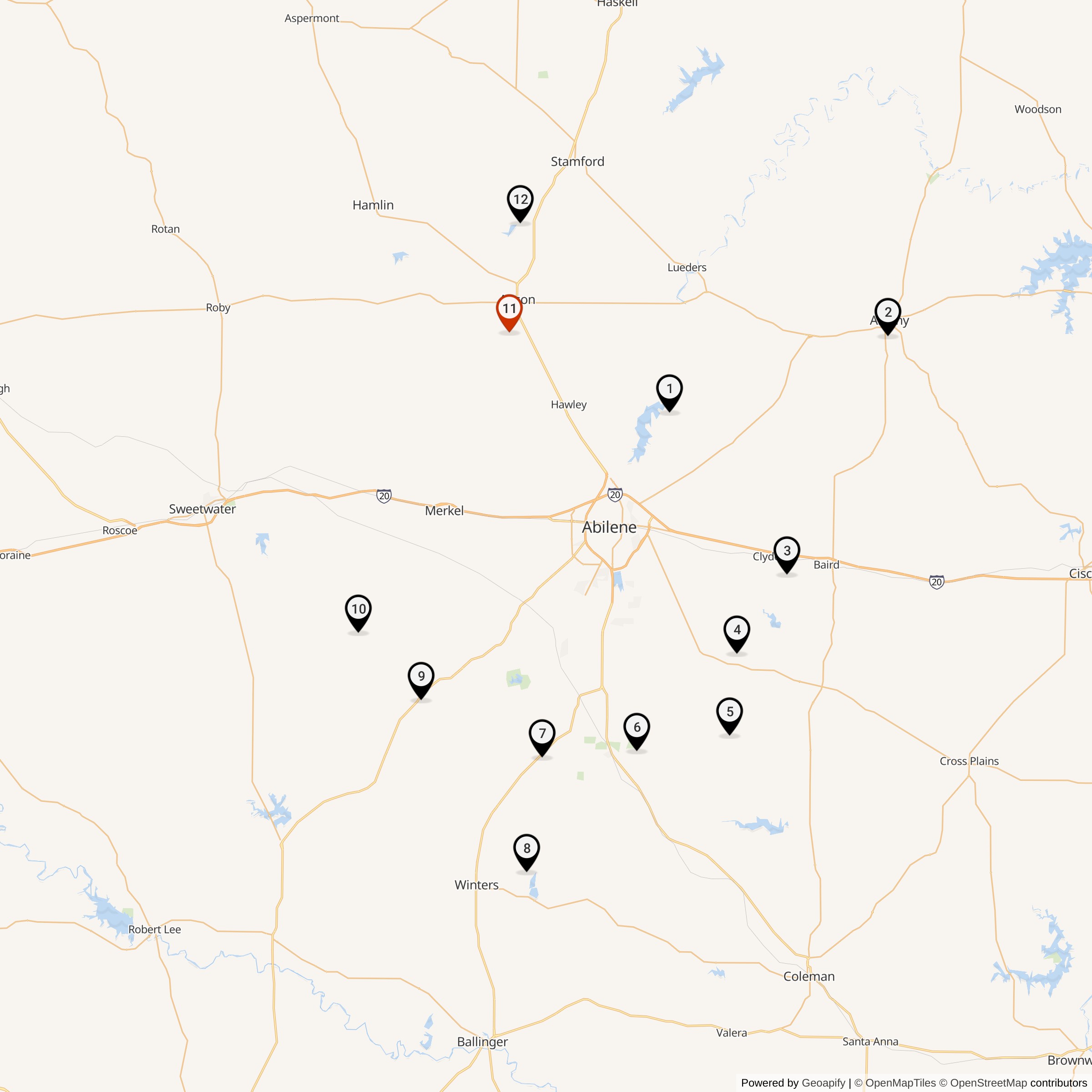 Map Showing 578th Strategic Missile Squadron Atlas F Missile Silo Locations