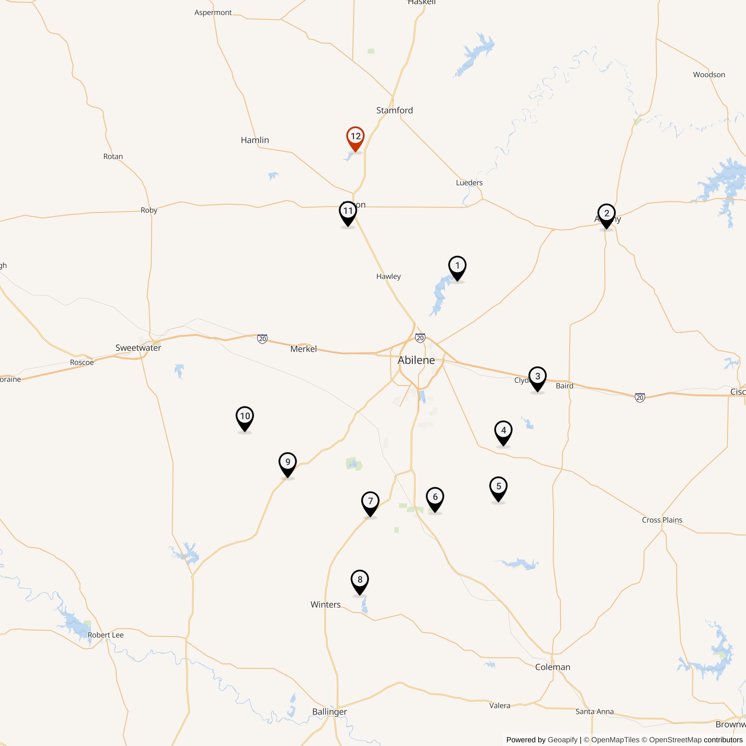 Map Showing 578th Strategic Missile Squadron Atlas F Missile Silo Locations