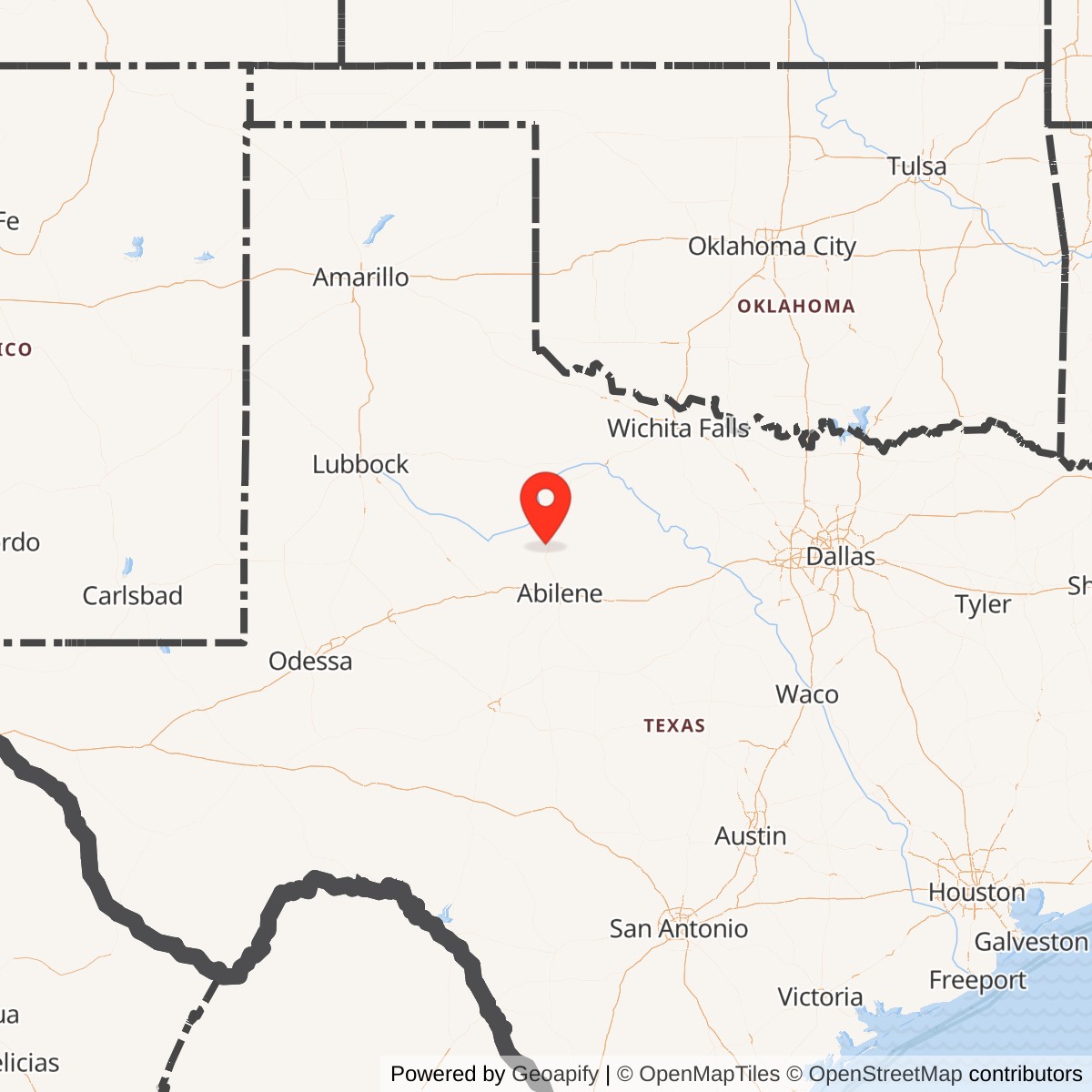 Map showing location of Atlas F Site 578-12, Texas