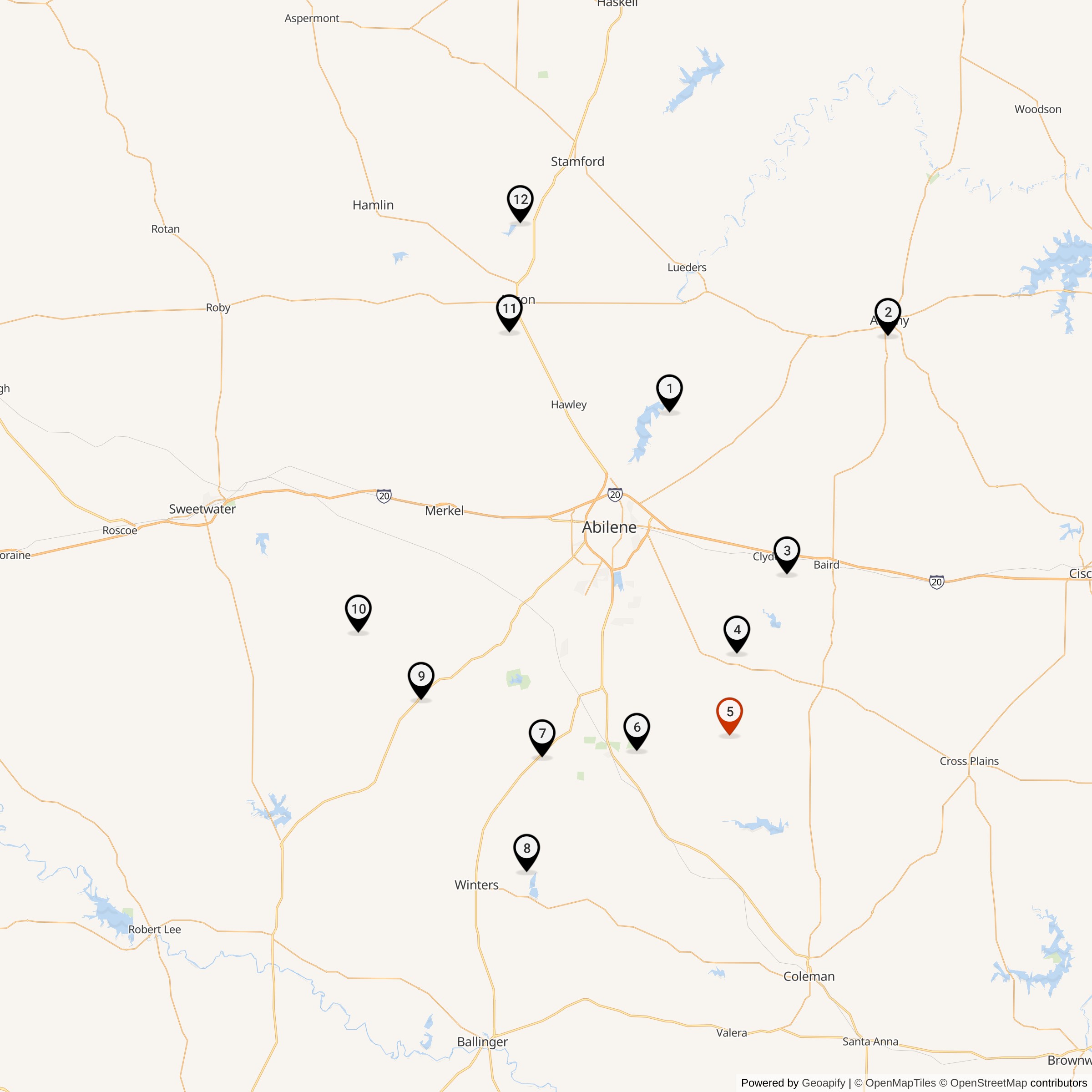 Map Showing 578th Strategic Missile Squadron Atlas F Missile Silo Locations