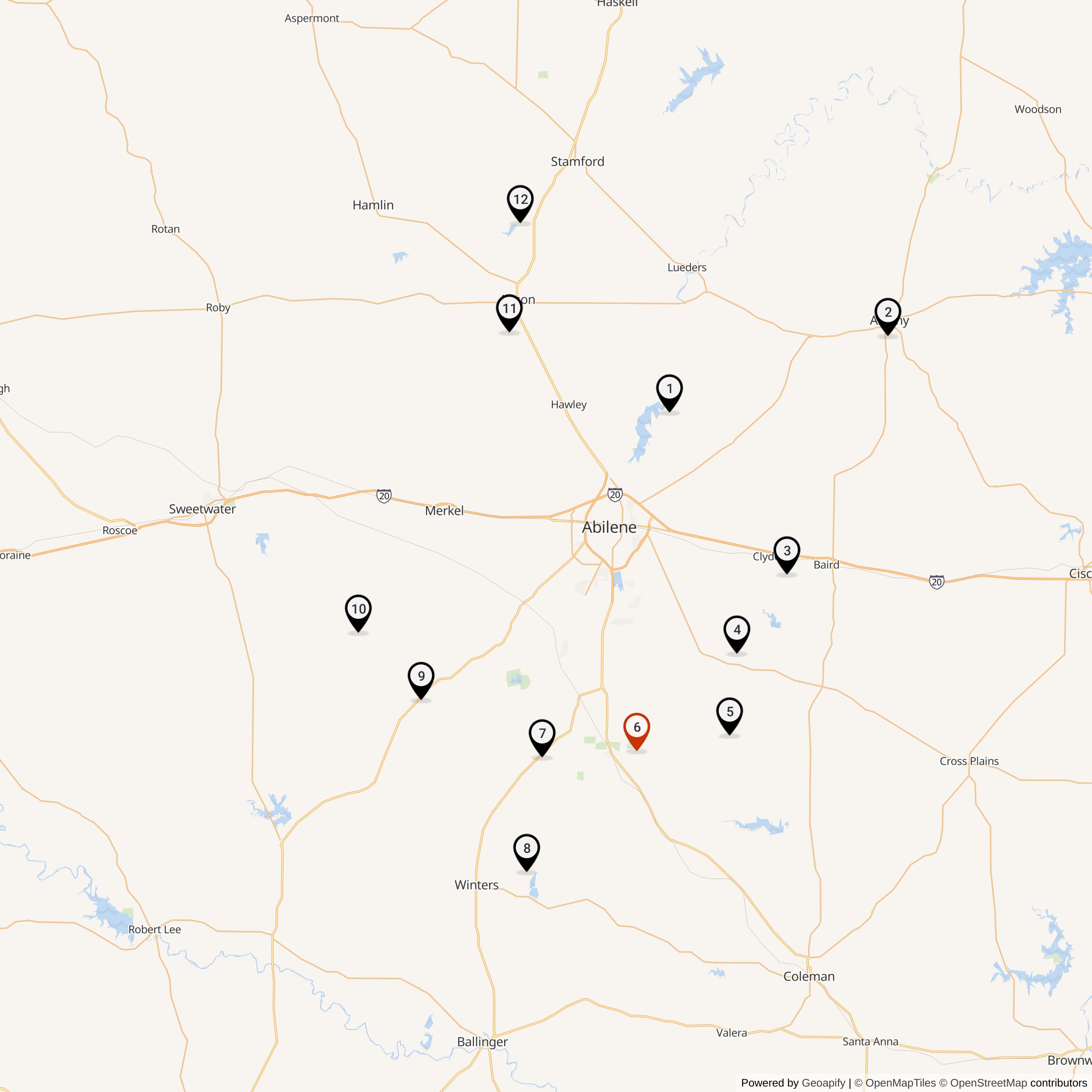 Map Showing 578th Strategic Missile Squadron Atlas F Missile Silo Locations