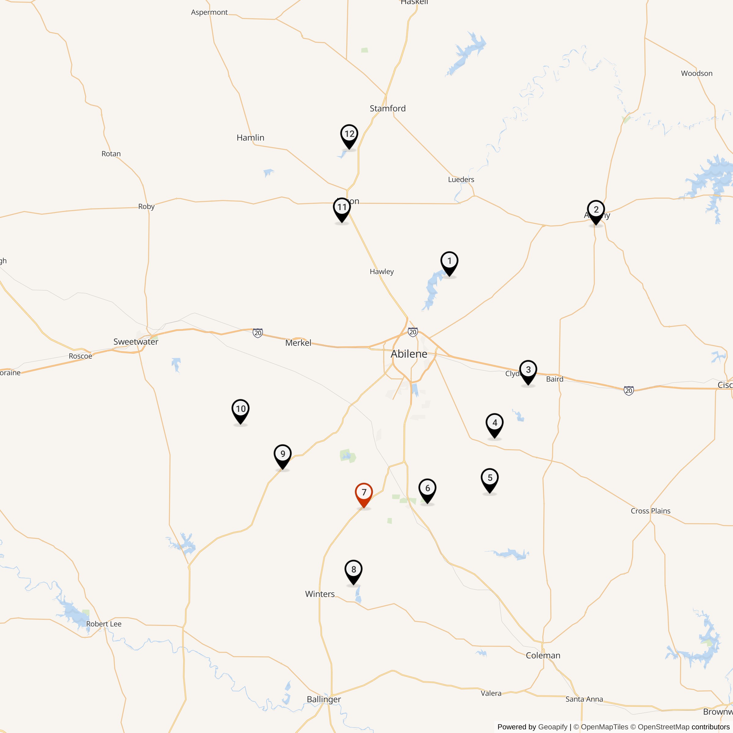 Map Showing 578th Strategic Missile Squadron Atlas F Missile Silo Locations