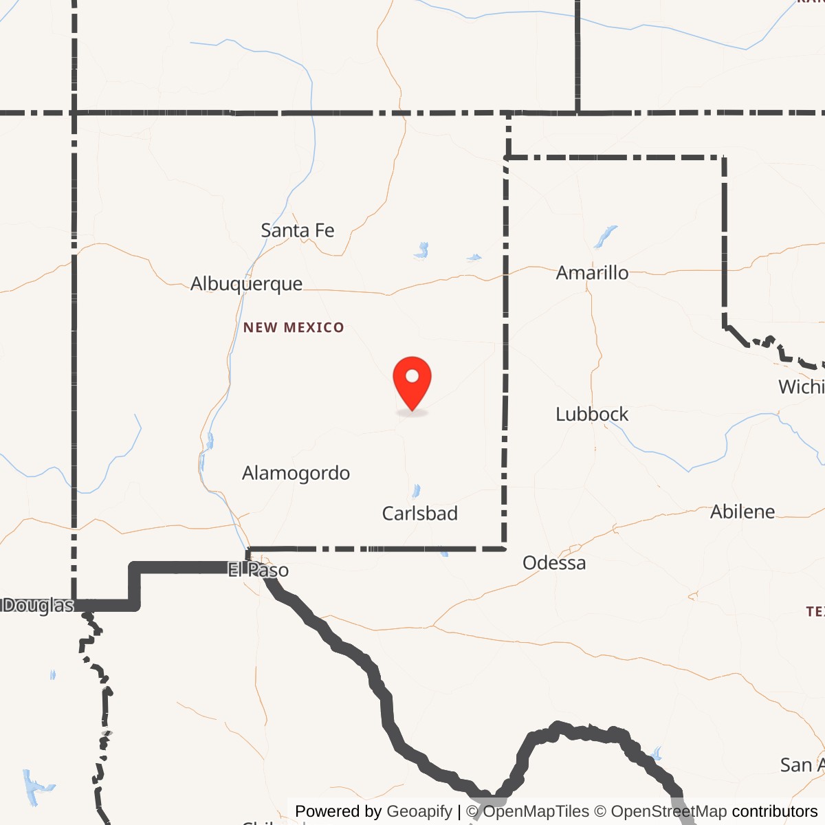 Map showing location of Atlas F Site 579-1, New Mexico