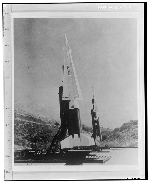 Photocopy of photograph showing an Ajax and Hercules Missile from ARADCOM Argus pg. 3, from Institute for Military History, Carlisle Barracks, Carlisle, PA, October 1, 1958