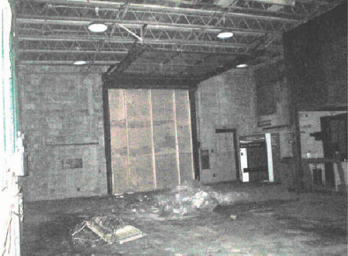 Inside building L-5.  View to SouthEast.