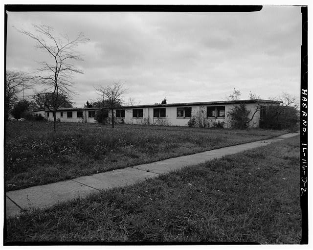 BARRACKS, LONGER BUILDING, REAR SIDE, LOOKING NORTHEAST