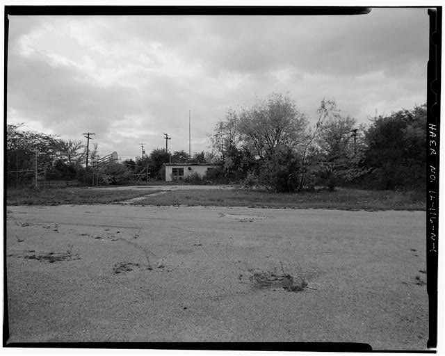 BASKETBALL COURT, EAST OF MESS HALL, LOOKING WEST