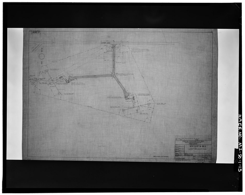 Site D-57 & 58-C, Layout and Utility Plan, U.S. Army Corps of Engineers, 1 March 1957.