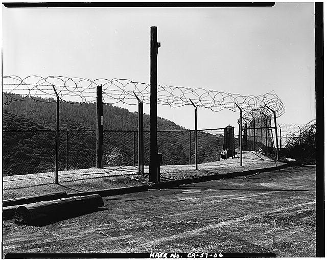 VIEW SHOWING DOUBLE FENCE AROUND LAUNCH SITE, LOOKING NORTHWEST