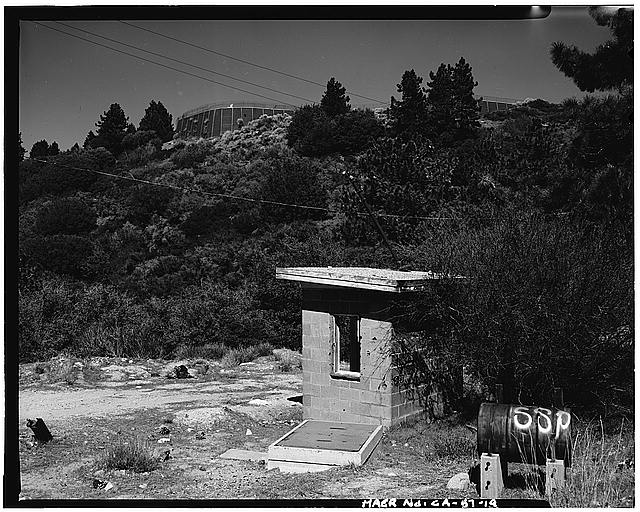 VIEW OF PUMP HOUSE, LOOKING NORTH. FIREHOUSE ON FAR LEFT