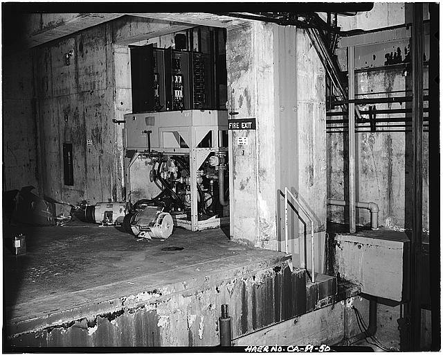 VIEW OF HYDRAULIC PUMP INSIDE 'CATFISH' SILO