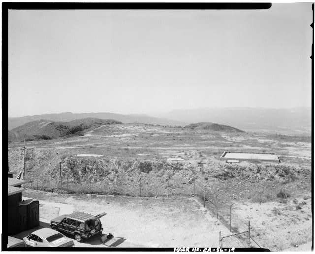 PANORAMIC VIEW OF RADAR SITE, CONTROL ROOM, AND HELIPORT, LOOKING WEST-SOUTHWEST