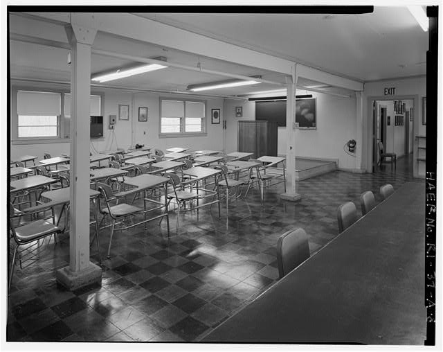 Launch Area, Barracks, interior detail of classroom VIEW NORTHEAST