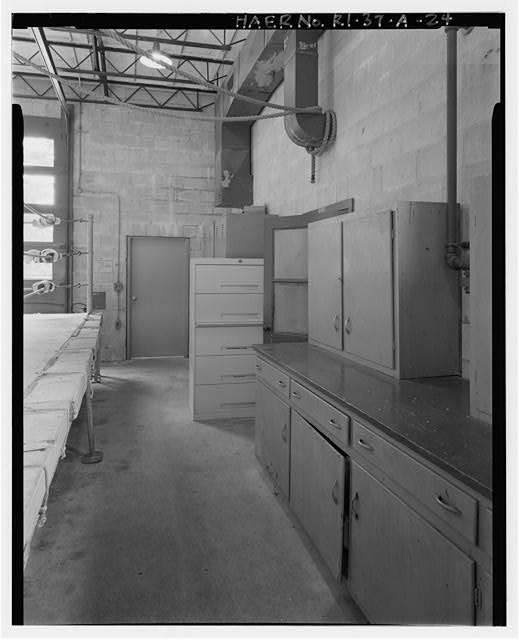 Launch Area, Missile Assembly Building, detail of original work cabinets VIEW NORTHWEST