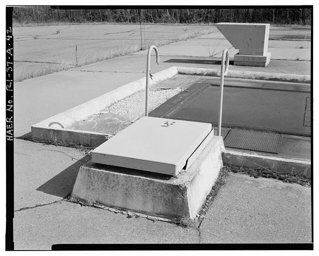 Launch Area, Underground Missile Storage Structure, detail of escape hatch, elevator and air vent VIEW SOUTH